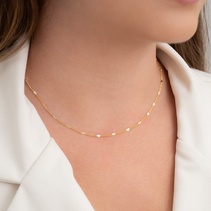 Choker Coração Achatado